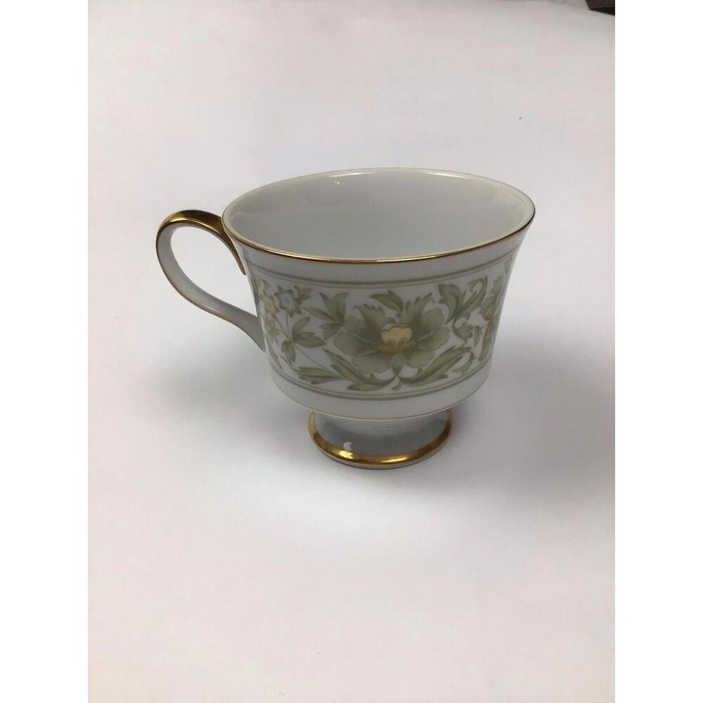Sango Savannah China Cup Japan Green Floral Gold Trim Replacement Teacup EUC